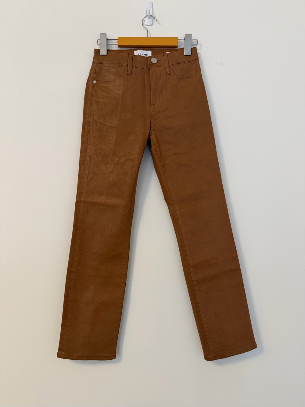 Frame Le High brown latte straight jeans 24 warm earthy‎ minimalism neutral - Picture 8 of 14